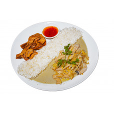 Bento poulet au curry vert Thaï très épicé et ses raviolis
